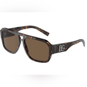 Dolce & Gabbana Rare Crossed Sunglasses in Havana color